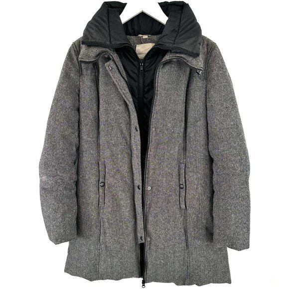Soia & Kyo Gray Wool Blend Down Insulated Puffer Coat Jacket sz L - Picture 1 of 14